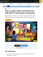 $3K to $2M: How CZ’s Memecoin Mention Sparked a 650x Flip