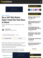 Buy or Sell? What Michael Saylor's Cryptic New Tweet Means for Bitcoin