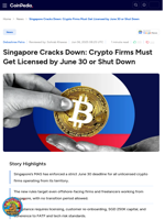 Singapore Cracks Down: Crypto Firms Must Get Licensed by June 30 or Shut Down