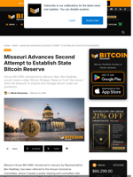 Missouri Advances Legislation For A State Bitcoin Reserve