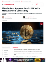 Bitcoin Fast Approaches $120K with Metaplanet's Latest Buy - Coinspeaker