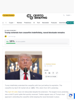 Trump extends Iran ceasefire indefinitely, naval blockade remains