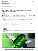 SEC Drops Investigation into Robinhood Crypto