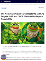 The Next Pepe Coin Search Heats Up as PEPE Targets SHIB and DOGE Slides While Pepeto Presale Fills