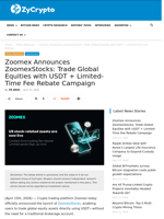 Zoomex Announces ZoomexStocks: Trade Global Equities with USDT + Limited-Time Fee Rebate Campaign