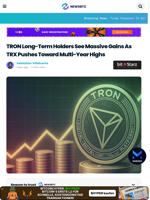 TRON Long-Term Holders See Massive Gains As TRX Pushes Toward Multi-Year Highs