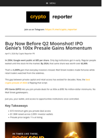 Buy Now Before Q2 Moonshot! IPO Genie’s 100x Presale Gains Momentum