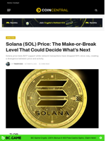 Solana (SOL) Price: The Make-or-Break Level That Could Decide What's Next - CoinCentral