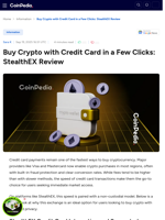 Buy Crypto with Credit Card in a Few Clicks: StealthEX Review