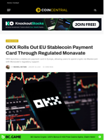 OKX Rolls Out EU Stablecoin Payment Card Through Regulated Monavate - CoinCentral