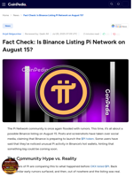 Fact Check: Is Binance Listing Pi Network on August 15? | Coinpedia