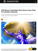 XRP Back In Spotlight: New Rules Clear Path For RLUSD Collateral - DailyCoin