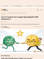 Can CZ-backed Aster topple Hyperliquid’s $18B dominance? - AMBCrypto