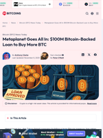 Metaplanet Goes All In: $100M Bitcoin-Backed Loan to Buy More BTC - 99Bitcoins