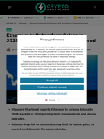 Ethereum to Outperform Solana in 2025: Standard Chartered