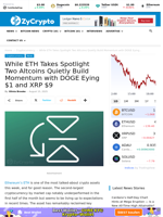 While ETH Takes Spotlight Two Altcoins Quietly Build Momentum with DOGE Eying $1 and XRP $9 ⋆ ZyCrypto