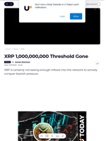 XRP 1,000,000,000 Threshold Gone - U.Today