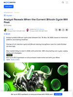 Here’s When the Bitcoin Cycle Will Peak, According to an Analyst
