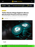 Tether Backs Shiga Digital to Boost Blockchain Finance Across Africa