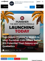 Top Crypto Presale to Watch in May: Punisher Coin Offers Better ROI Potential Than Solaxy and Quebetics | Live Bitcoin News