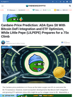 Cardano Price Prediction: ADA Eyes $8 With Bitcoin DeFi Integration and ETF Optimism, While Little Pepe (LILPEPE) Prepares for a 75x Climb
