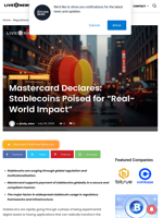 Mastercard Declares: Stablecoins Poised for “Real-World Impact” | Live Bitcoin News