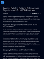 Apparel Catalog Options Differ Across Tapstitch and Four POD Providers | Visionary Financial