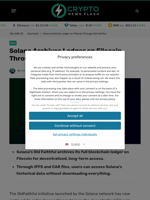 Solana Archives Ledger on Filecoin Through Old Faithful - Crypto News Flash