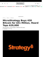 MicroStrategy Buys 430 Bitcoin for $51 Million, Hoard Tops 629,000 - 