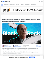 BlackRock’s Crypto ETFs Revenue Surpass $260 Million Annually