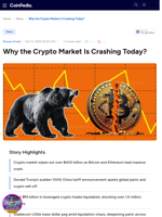 Why the Crypto Market Is Crashing Today?