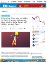 Pump.fun Clinches $1 Billion In Daily Trading Volume As Memecoins Race To An $80 Billion Market Cap ⋆ ZyCrypto