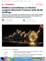 BitMine Consolidates as World's Largest Ethereum Treasury with $6.6B Holdings - Coinspeaker