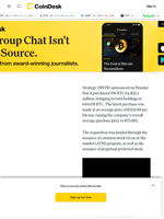 MSTR Added 196 BTC for $22.1M