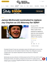 James McDonald nominated to replace Jay Clayton as US Attorney for SDNY