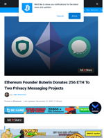 Ethereum Founder Donates 256 ETH To Two Privacy Messengers