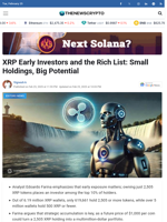 XRP Early Investors and the Rich List: Small Holdings, Big Potential