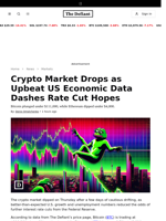 Crypto Market Drops as Upbeat US Economic Data Dashes Rate Cut Hopes - 