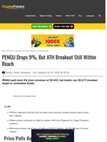 PENGU Drops 9%, But ATH Breakout Still Within Reach