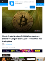 Bitcoin Trader Who Lost $100M After Opening $1 Billion BTC Longs Is Back Again — Here’s What He's Trading Now | Bitcoinist.com