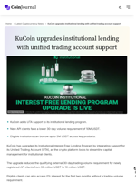 KuCoin upgrades institutional lending with unified trading account support - CoinJournal
