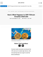 Here’s What Happens to XRP if Bitcoin Smashes $469,000