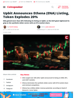 Upbit Announces Ethena (ENA) Listing, Token Explodes 20% - Coinspeaker