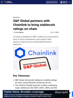 S&P Global partners with Chainlink to bring stablecoin ratings on-chain