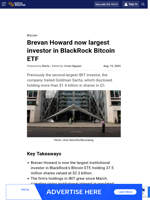 Brevan Howard now largest investor in BlackRock Bitcoin ETF