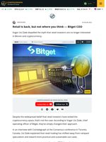 Retail investors no longer FOMO into BTC, altcoins