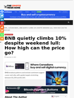 BNB quietly climbs 10% despite weekend lull: How high can the price go? - The Crypto News Wire
