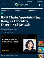 BNB Chain Appoints Nina Rong as Executive Director of Growth - Crypto Daily