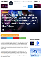 From Pit Stops to Price Locks, BlockDAG BWT Alpine F1® Team Sponsorship & Locked $0.0013 Price Prove It’s Best Crypto for the Future | Live Bitcoin News