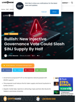 Bullish: New Injective Governance Vote Could Slash $INJ Supply By Half | Live Bitcoin News